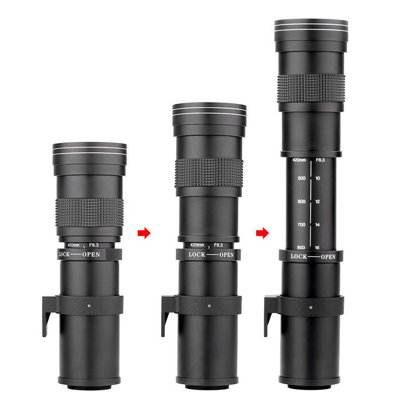 420-800mm F/8.3-16 Telephoto Lens Camera Zoom Lenses for Canon Sony Minolta Nikon 420-800mm F/8.3-16 Telephoto Lens Camera Zoom Lenses for Canon Sony Minolta Nikon